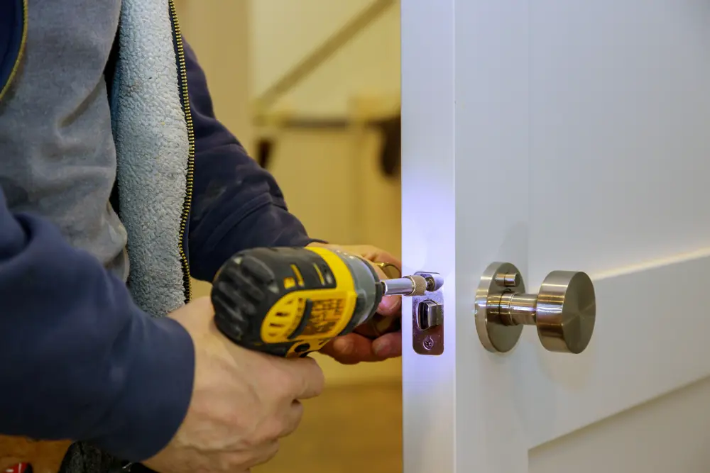 Handyman Using A Screwdriver Drill To Installing L 2025 03 27 05 41 32 Utc