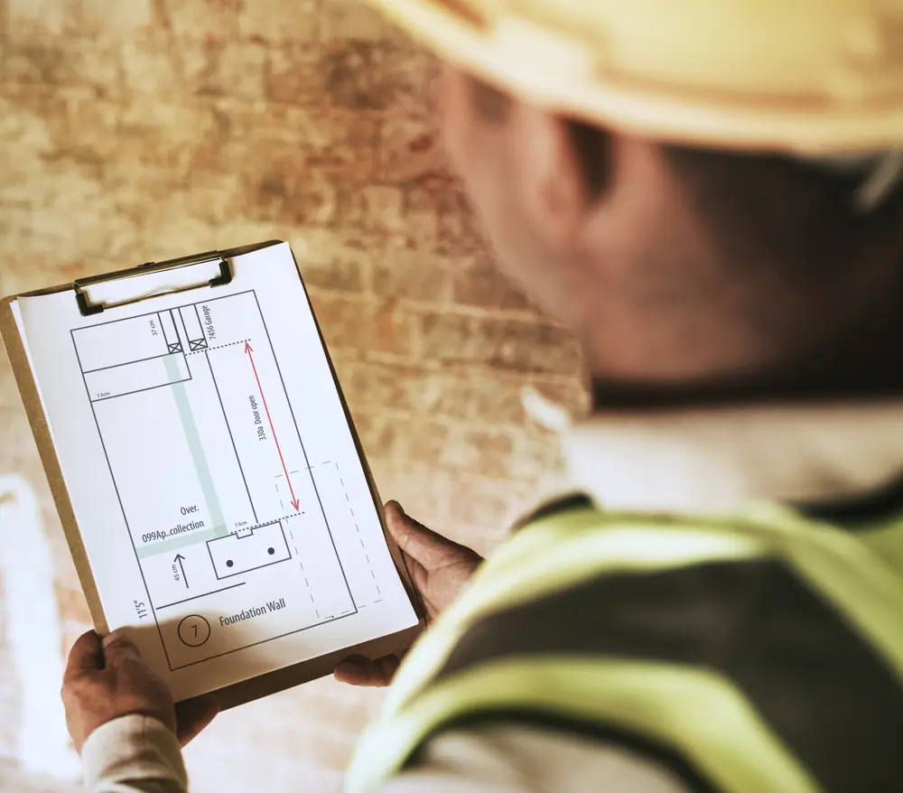Clipboard With Floor Plan At A Construction Site 2025 02 10 00 18 21 Utc